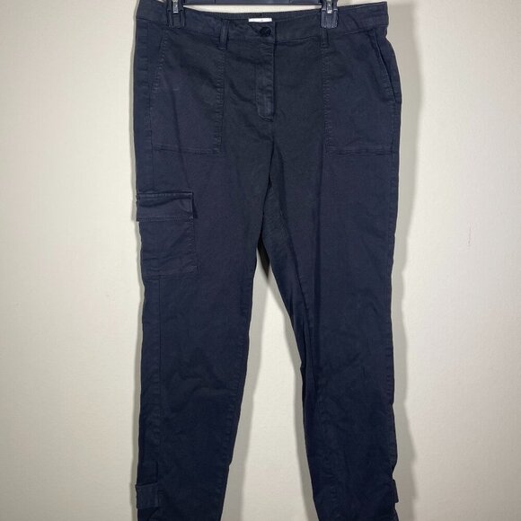 J. Jill Cargo Ankle Pants Women's 14 Black Cotton Mid Rise Stretch Chino! - Picture 1 of 5